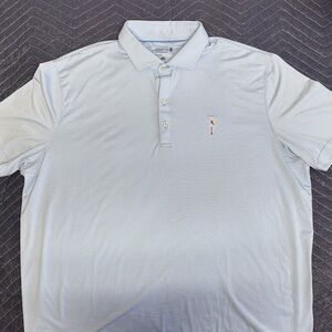 Johnnie O Light Blue Micro-Stripe Polo